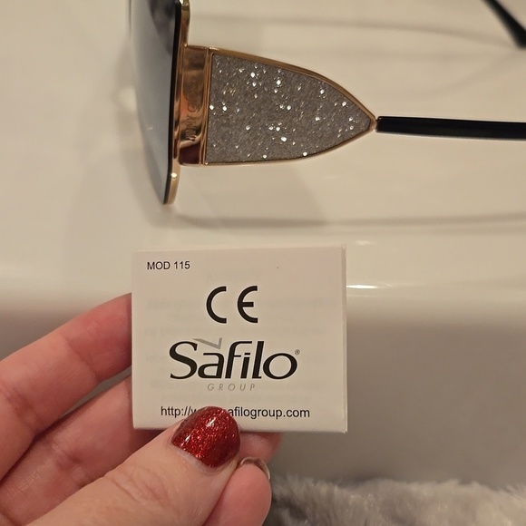 Jimmy Choo Black and Gold River Sunglasses Brand New in Case main image 11